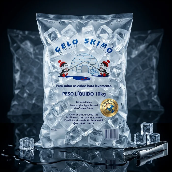 Pacote de Gelo em Cubos 10kg Gelo Skimó