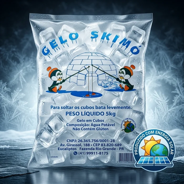 Pacote de Gelo em Cubos 5kg Gelo Skimó