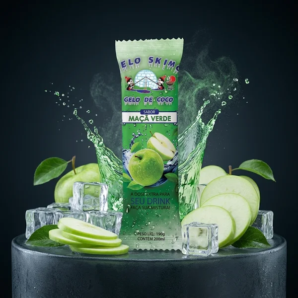 Gelo de Coco Sabor Maçã Verde Gelo Skimó