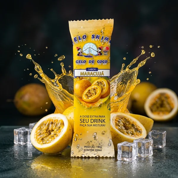Gelo de Coco Sabor Maracujá Gelo Skimó