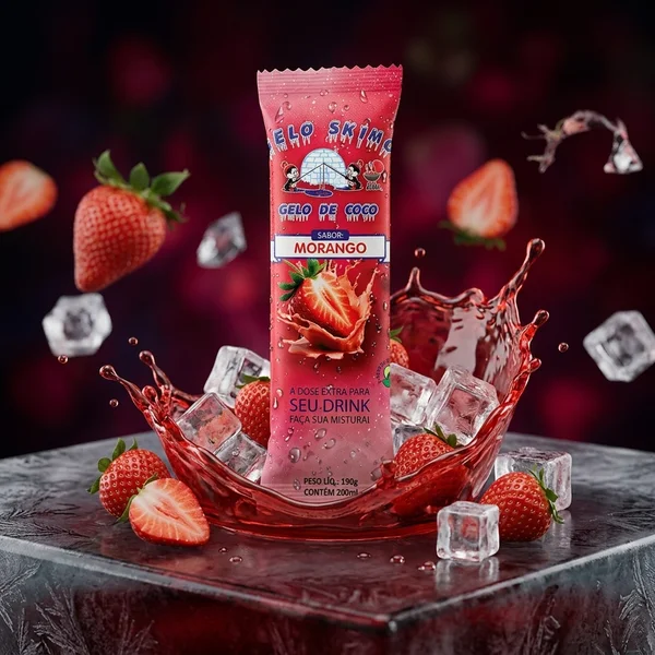 Gelo de Coco Sabor Morango Gelo Skimó